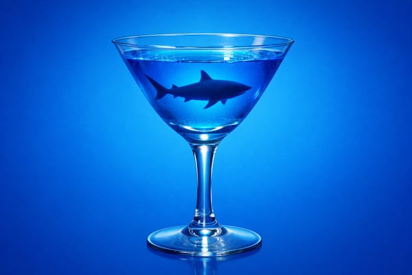 blue martini glass
