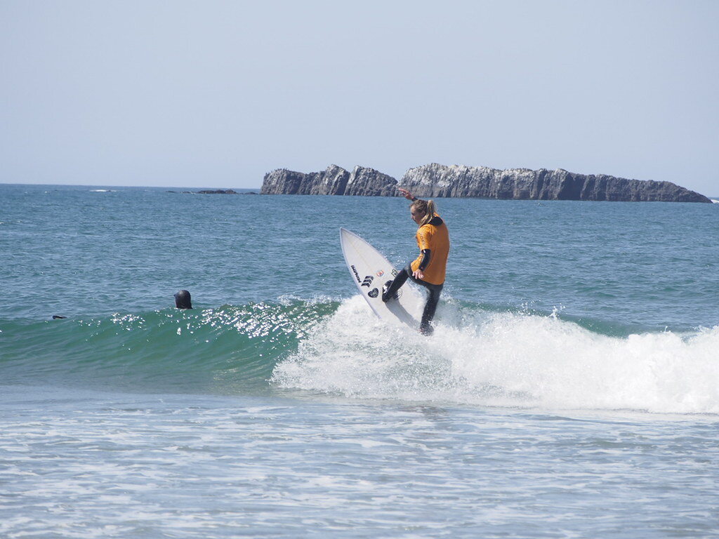 a young surfer shreds at Otter Rock and Roll